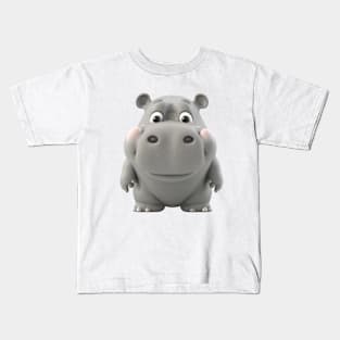 Hippo Cute Adorable Humorous Illustration Kids T-Shirt